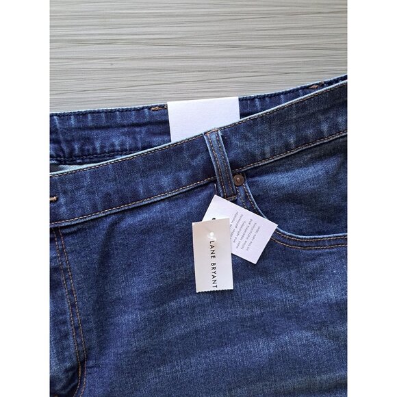 New Lane Bryant Womens Super Stretch Boyfriend Midi Denim Shorts 24 Mid-Rise - Picture 2 of 10